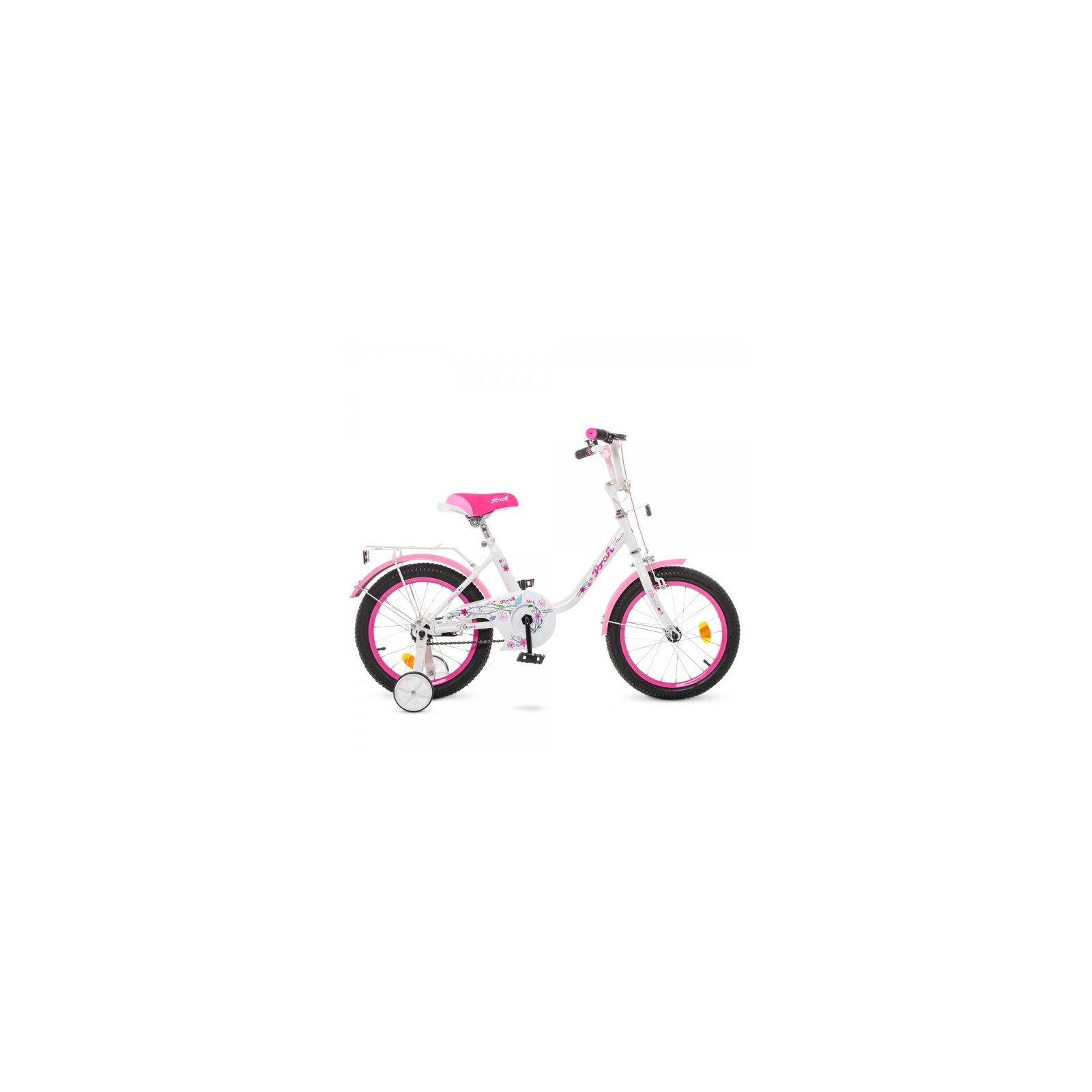 Детский велосипед Prof1 16" Flower Белый/Розовый (Y1685 white/pink) изображение 2