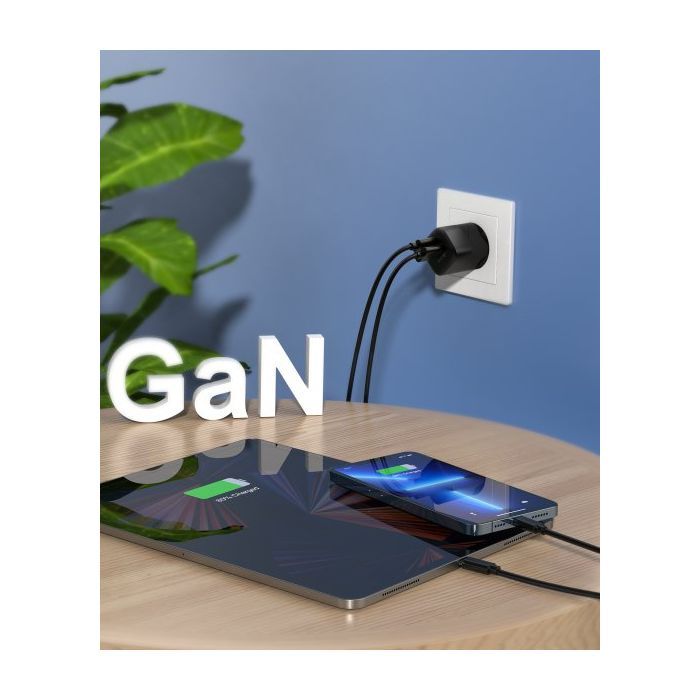 Зарядное устройство Choetech GaN USB-A/USB-C 33W QC3.0/PD/PPS (PD5006-EU-BK) изображение 4