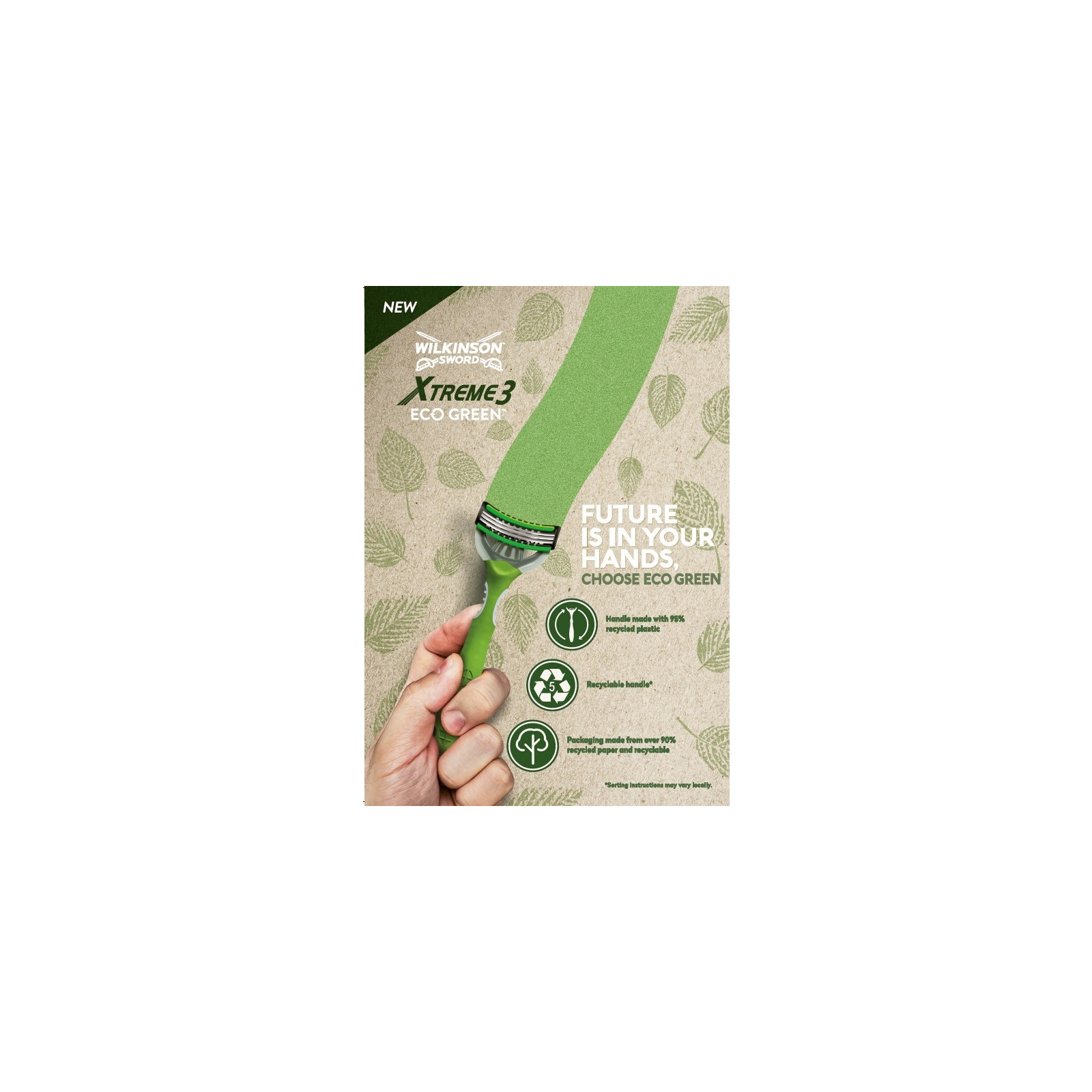 Бритва Wilkinson Sword Xtreme3 Eco Green 4 шт. (4027800175000) изображение 7