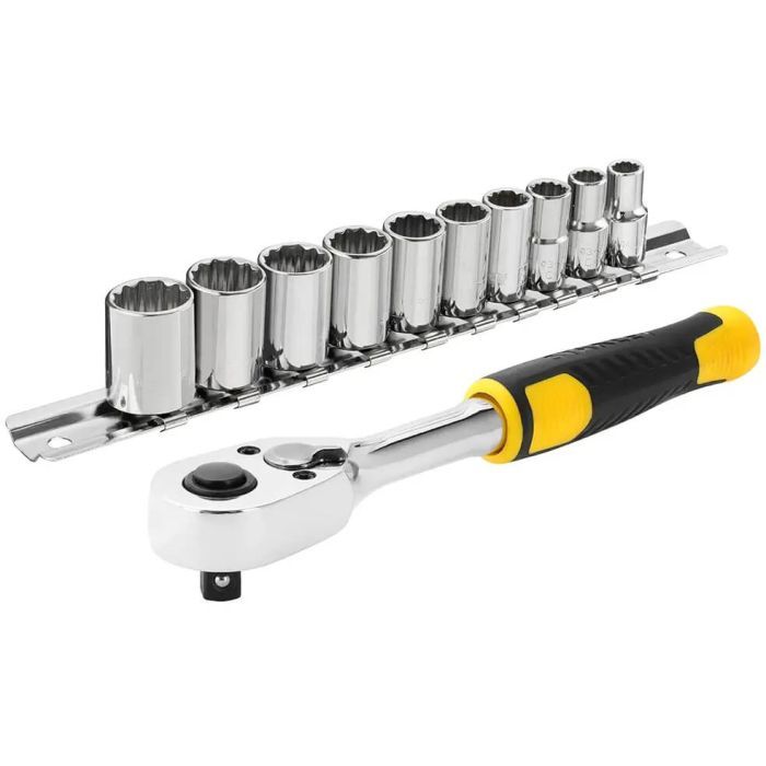 Набор головок Stanley торцевых 1/4" 10 шт, с трещеткой (STMT82666-0)