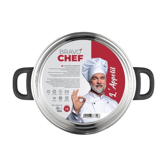 Кастрюля Bravo Chef L"Appetit 1.8 л Bakelite (BC-2003-18) изображение 7