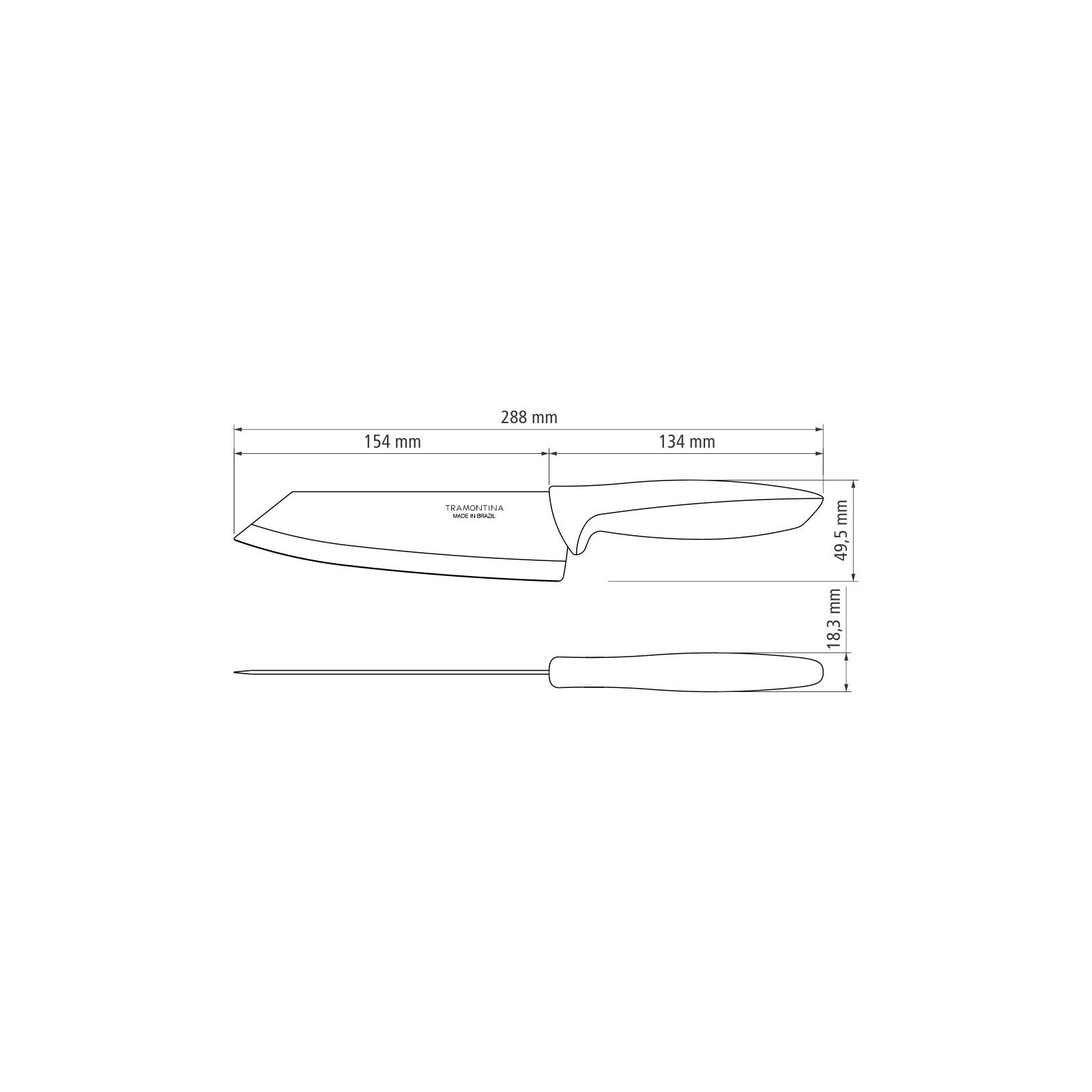 Кухонний ніж Tramontina Plenus Grey 152 мм (23443/166) зображення 4