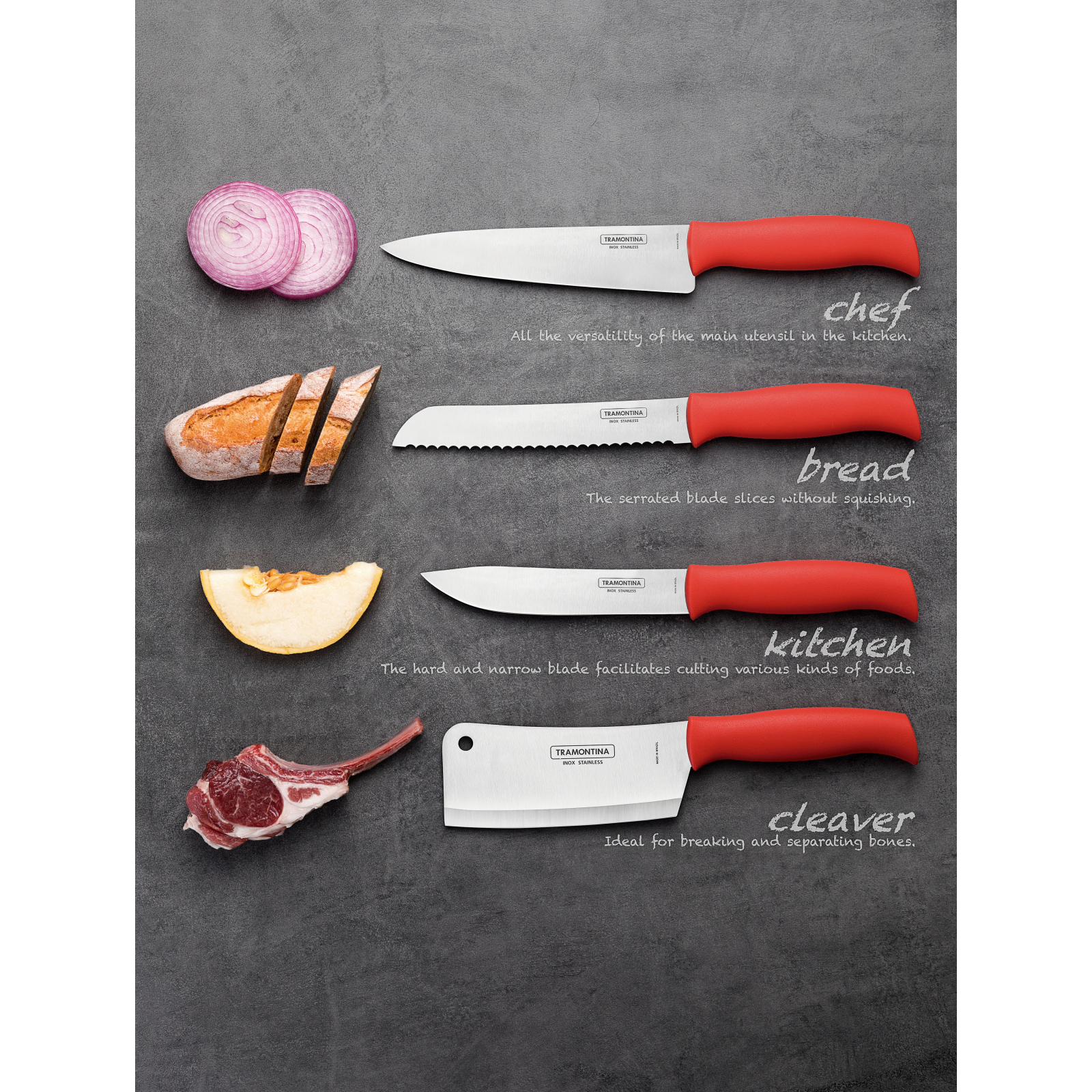 Кухонный нож Tramontina Soft Plus Red Chef 178 мм (23664/177) изображение 6