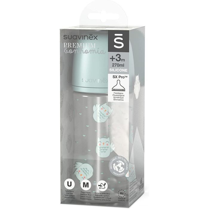 Бутылочка для кормления Suavinex Bonhomia, медленный поток, 360 мл, белая (307839) изображение 3