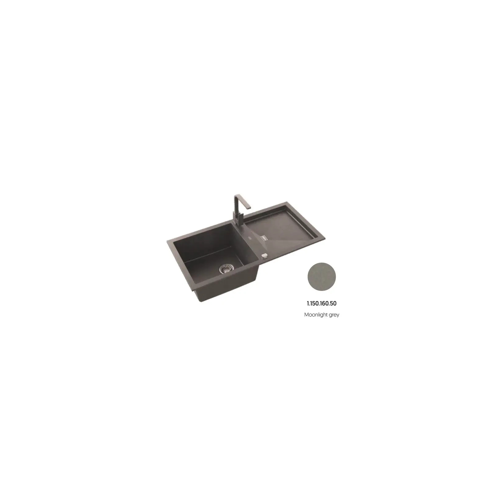 Мойка кухонная Axis Group Slide 200 Moonlight grey 50 (1.150.160.50)