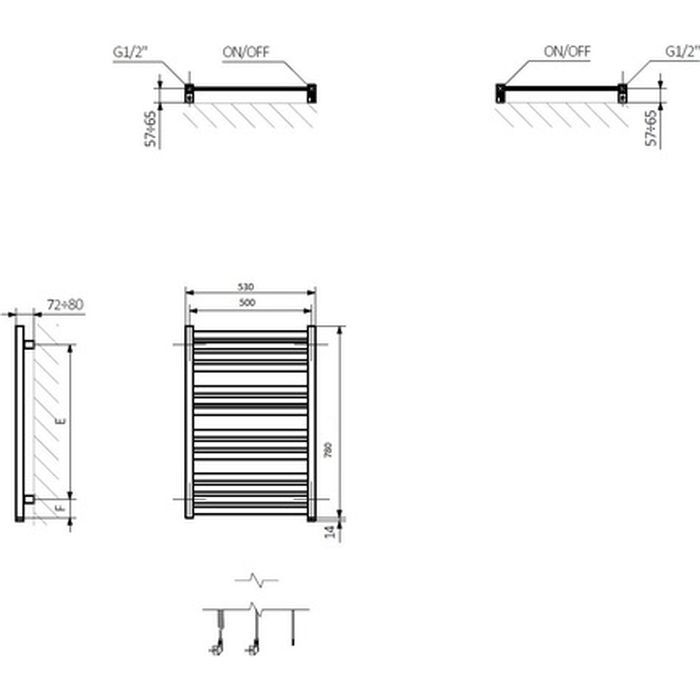 Сушарка для рушників Terma Marlin One 780x530 (WWMRN078053KS95E1P) зображення 3