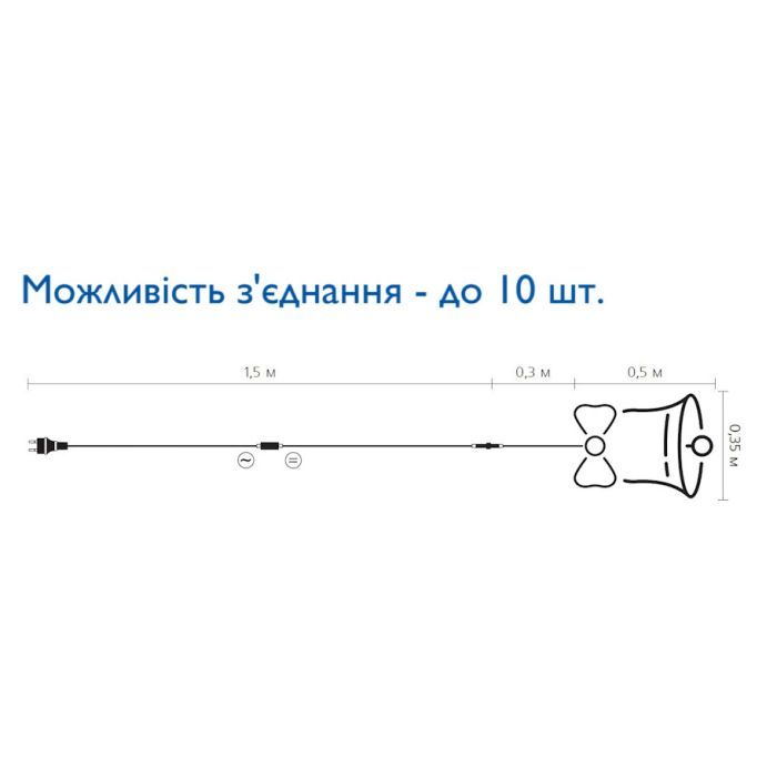 Гирлянда Delux Motif flash Bell 50 х 35 см красный/зеленый IP44 EN (90012987) изображение 2