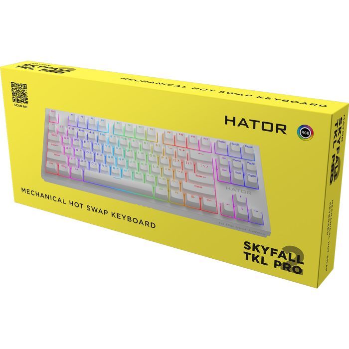 Клавиатура Hator Skyfall 2 TKL Pro Orange USB White (HTK-751) изображение 6