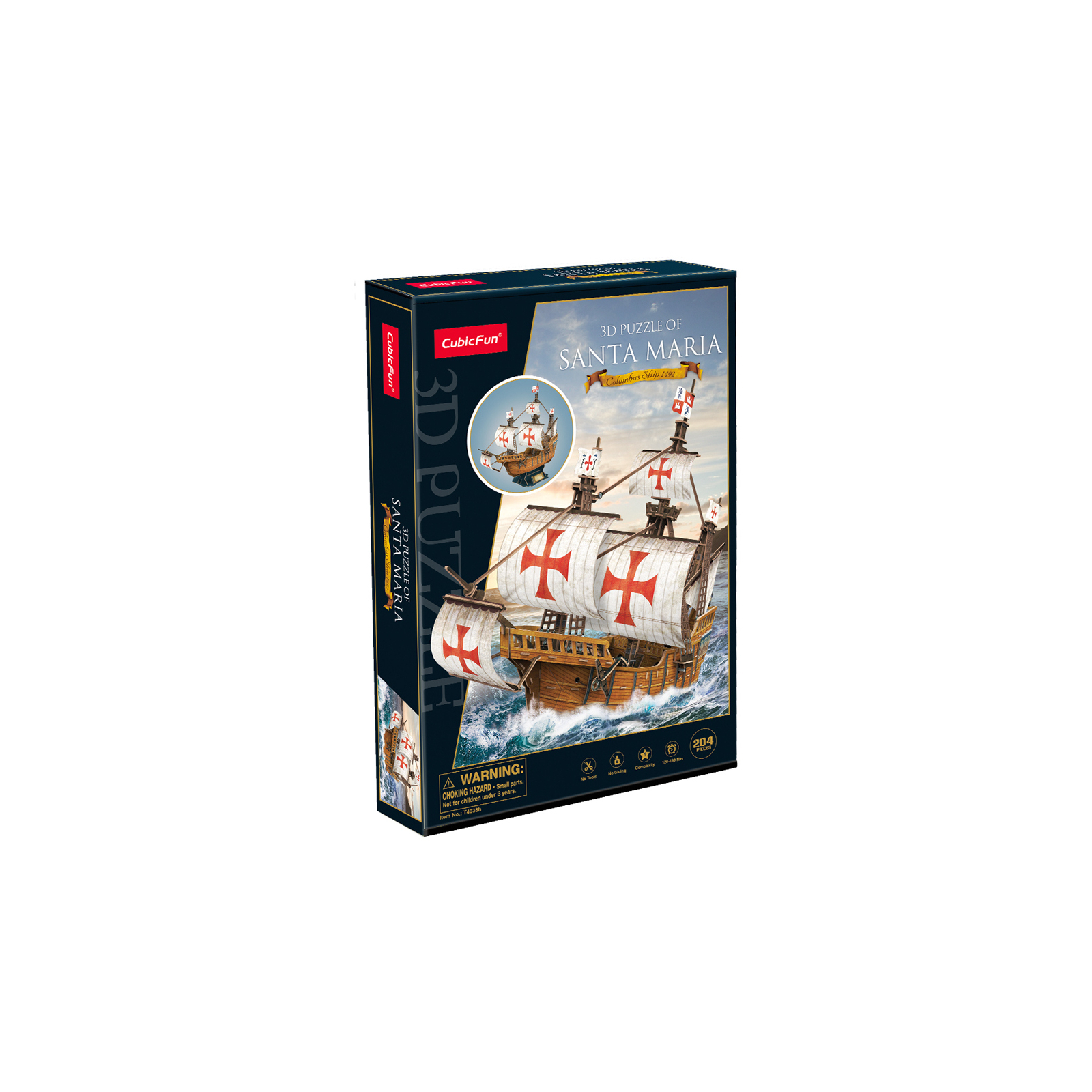 Пазл Cubic Fun 3D корабль Санта-Мария (T4038h)