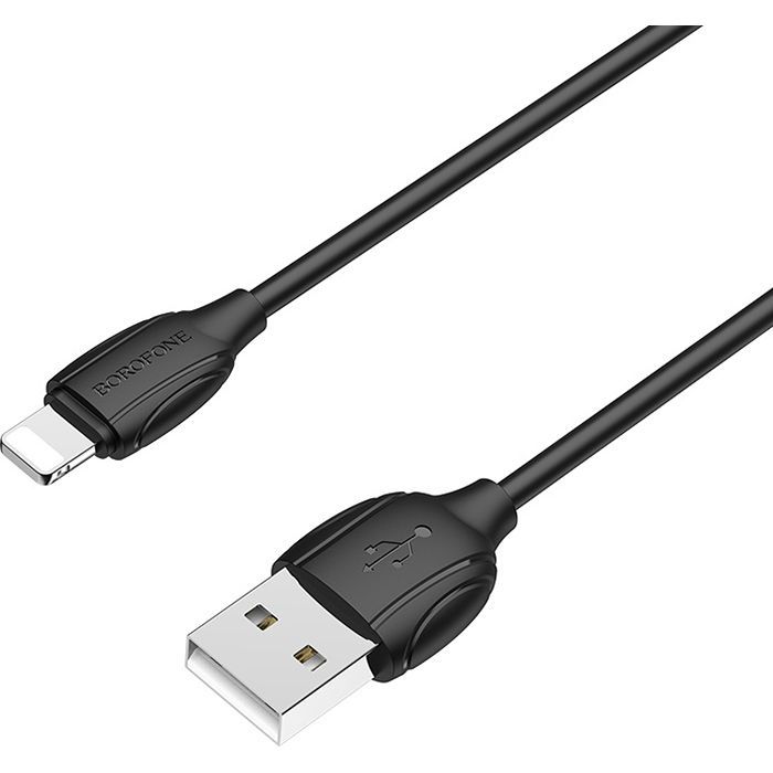 Дата кабель USB 2.0 AM to Lightning 1.0m BX19 Benefit 3A Black BOROFONE (BX19LB) изображение 2
