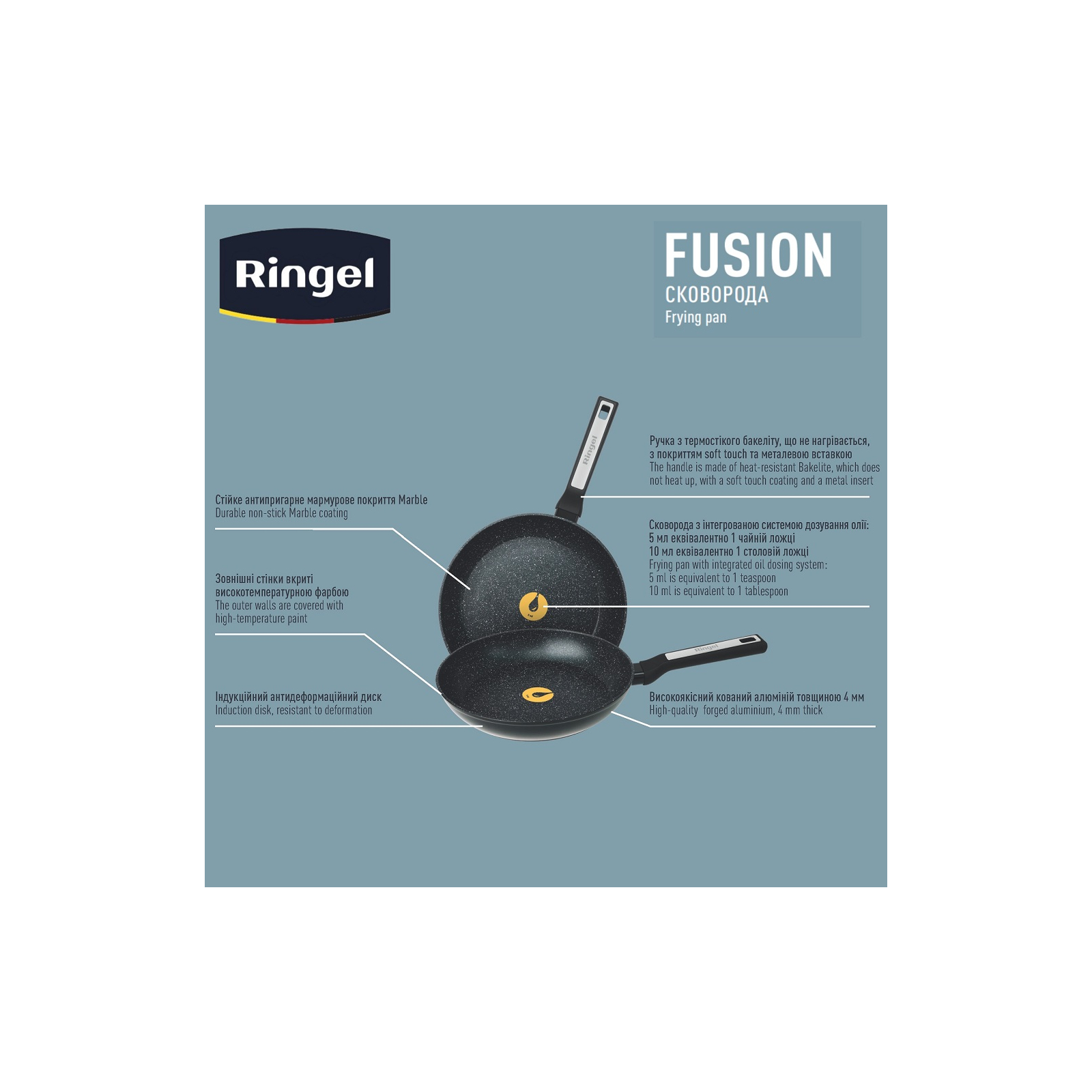 Сковорода Ringel Fusion класична 24 см (RG-1145-24) изображение 4