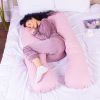 Подушка MirSon для вагітних і відпочинку Satin Stripe №8026 U-подібна Pink (2200006178644) зображення 2