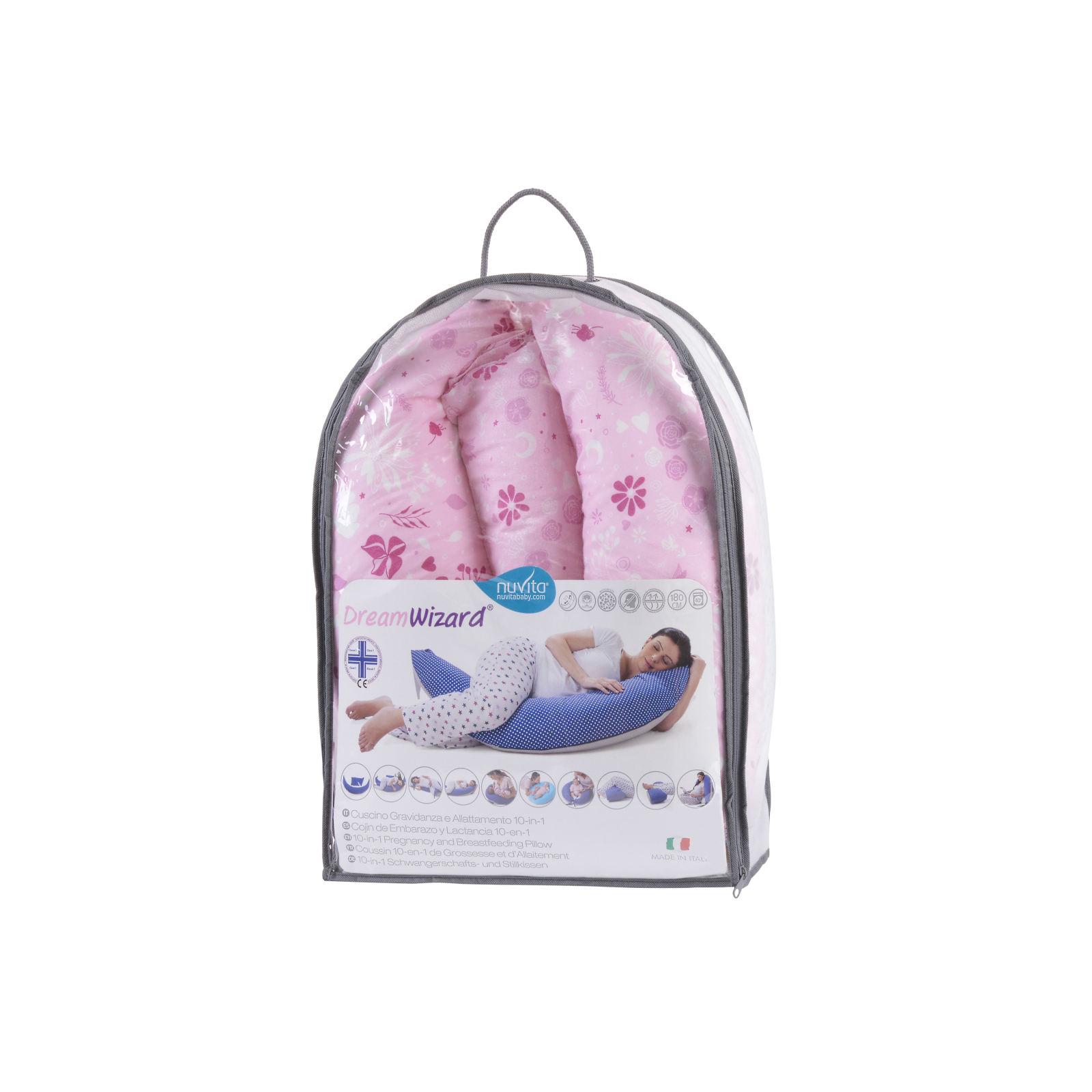 Подушка Nuvita для вагітних 10 в 1 DreamWizard рожевий (NV7100PINK) зображення 5