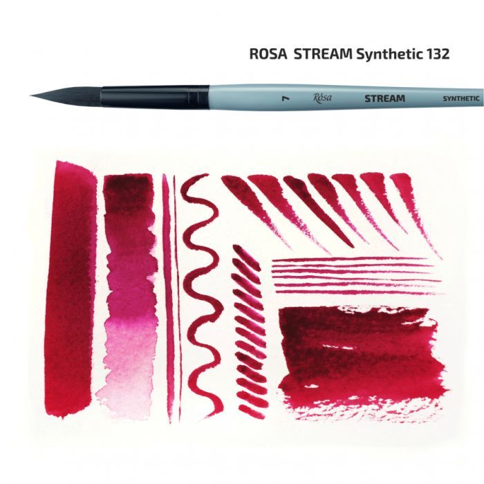 Пензлик для малювання Rosa Синтетика кругла, STREAM 132, №8 (4823098517160) зображення 5