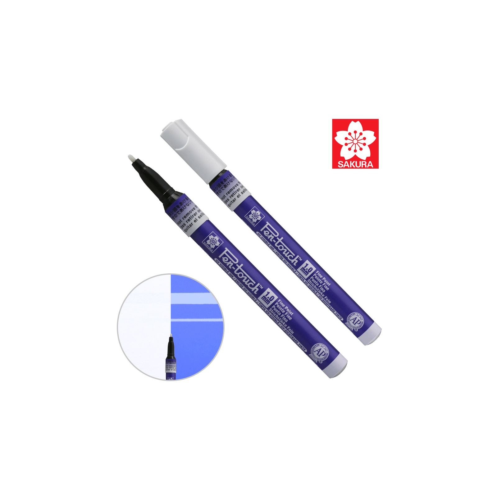 Маркер Sakura Pen-Touch Голубой, ультрафиолетовый, тонкий (FINE) 1мм (084511322745)