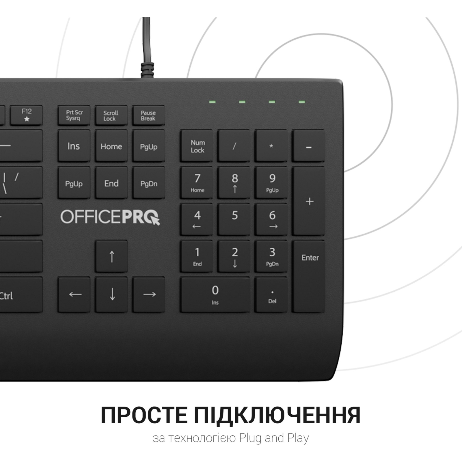 Клавіатура OfficePro SK360 USB Black (SK360) зображення 10