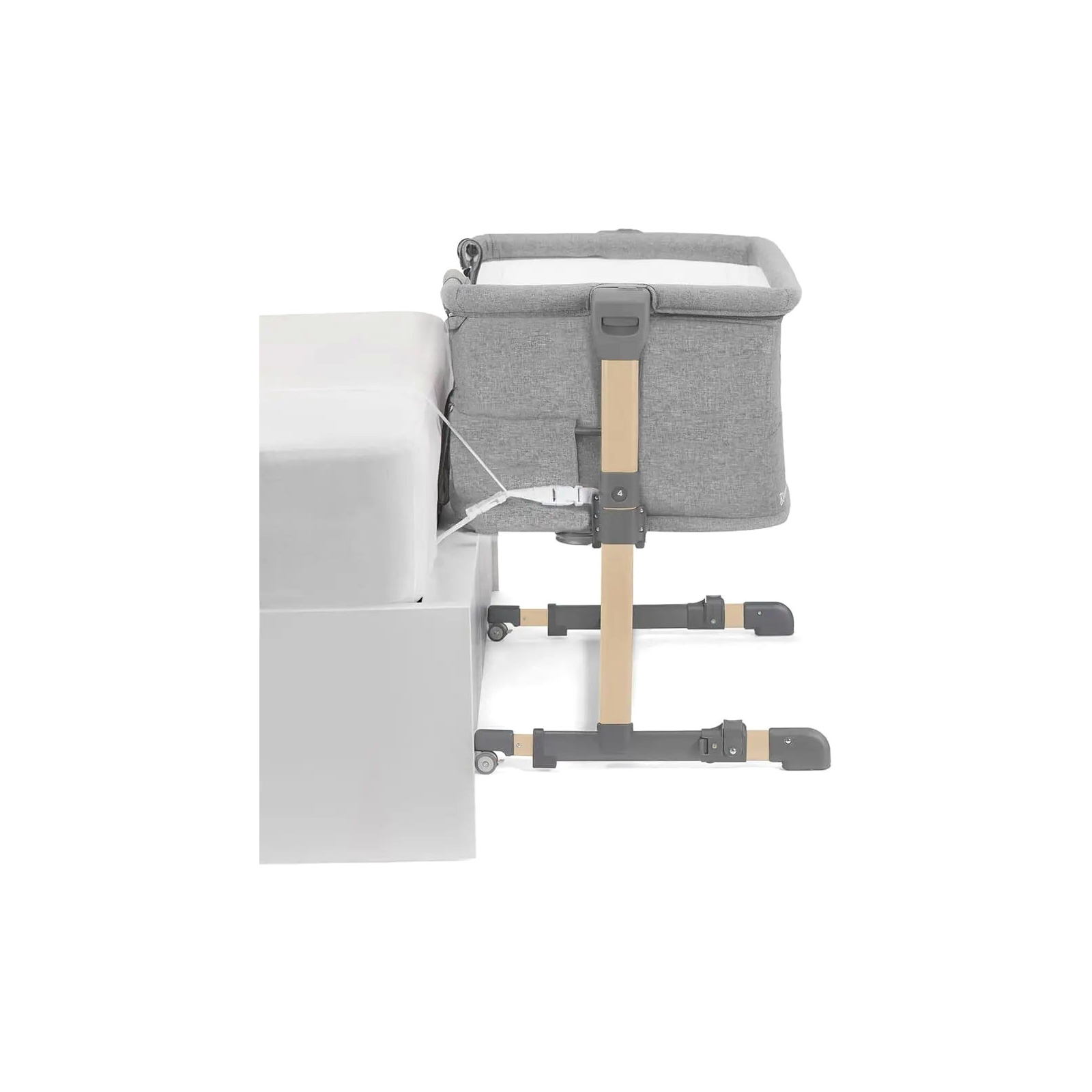 Кроватка Kinderkraft Приставная кроватка-люлька Neste Grow Light Grey Grey Grey Full Wood (5902533923021) изображение 4