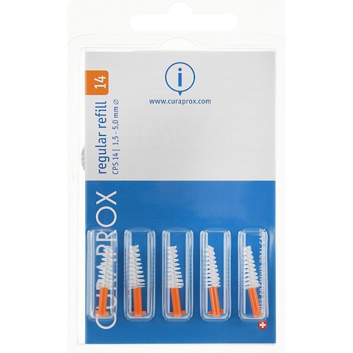 Щетки для межзубных промежутков Curaprox Regular Refill CPS 14 Ортодонтические конические D 1.4 - 5 мм Без держателя 5 шт. (7612412014006)