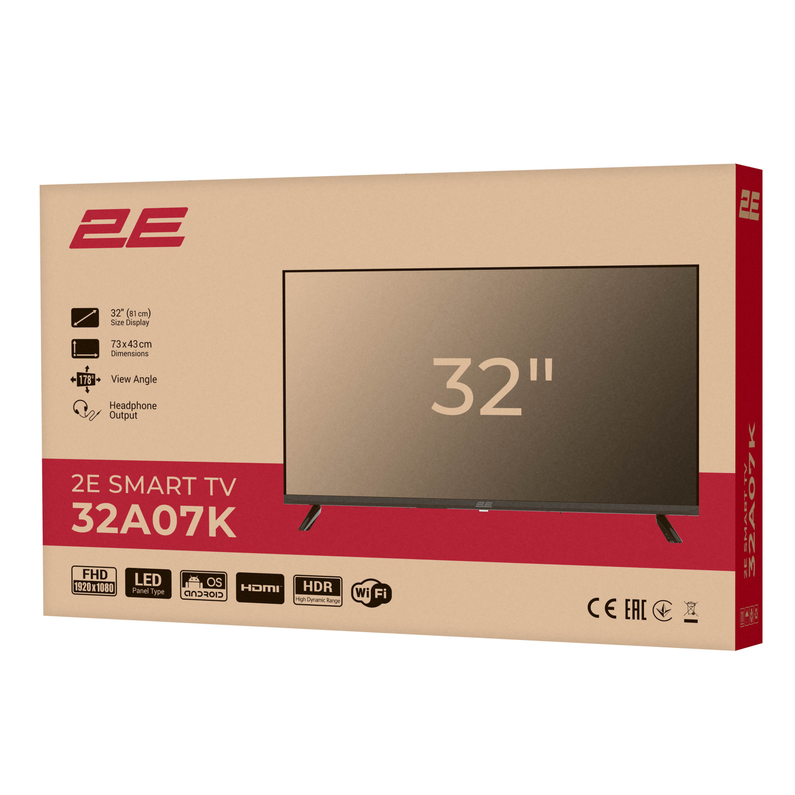 Телевізор 2E 2E-32A07KW зображення 2