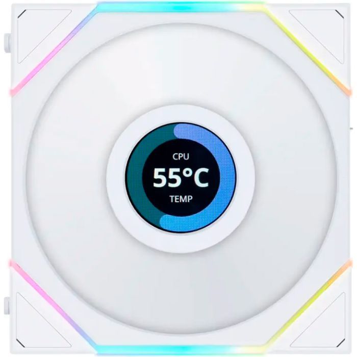 Кулер для корпуса Lian Li TLLCD 120-3, White Cooler (G99.12TLLCD3W.00) изображение 5