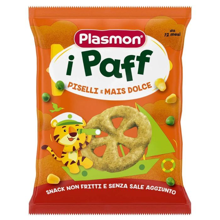 Печенье Plasmon Baby Puffs из гороха и кукурузы 15 г (1136176)