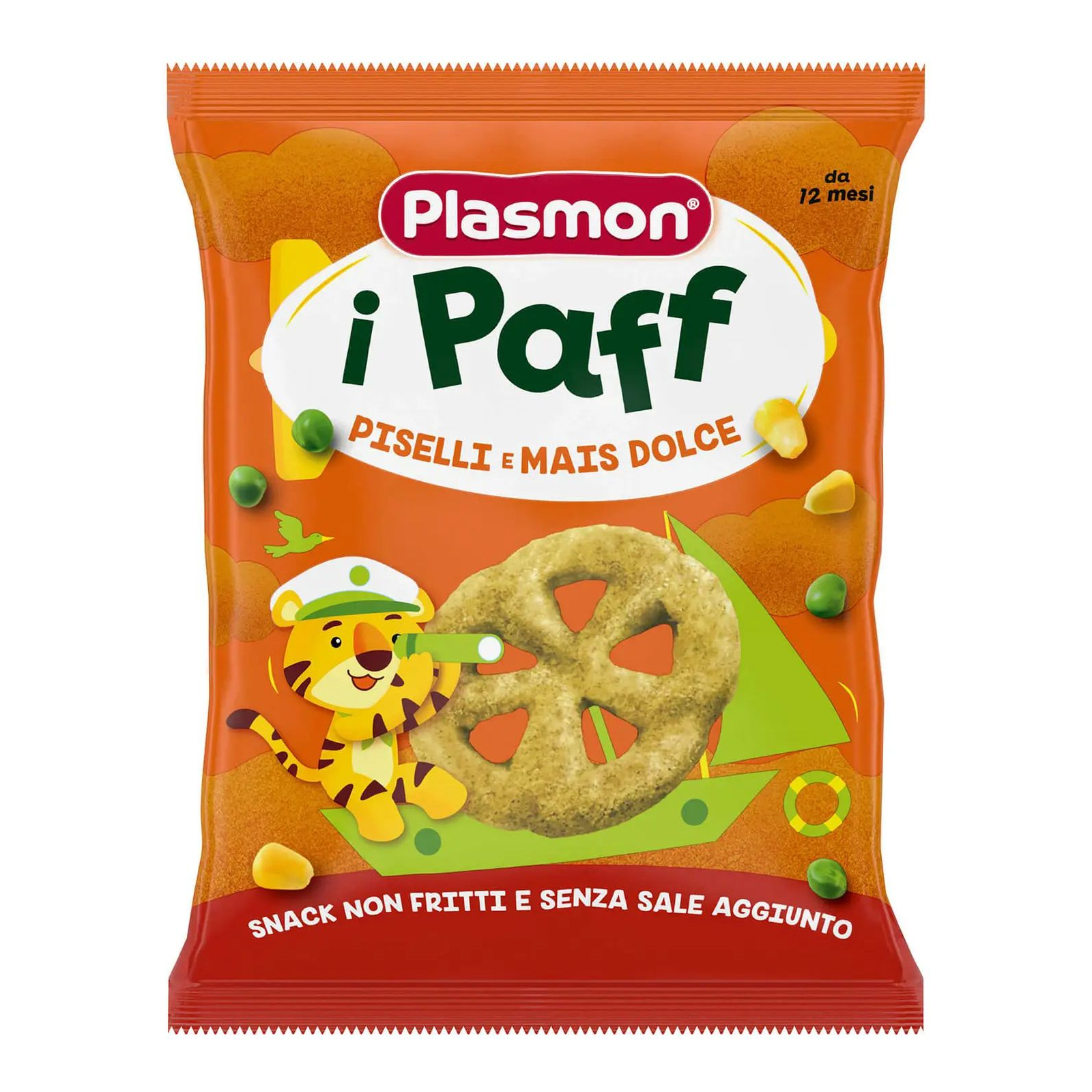 Печенье Plasmon Baby Puffs из гороха и кукурузы 15 г (1136176)