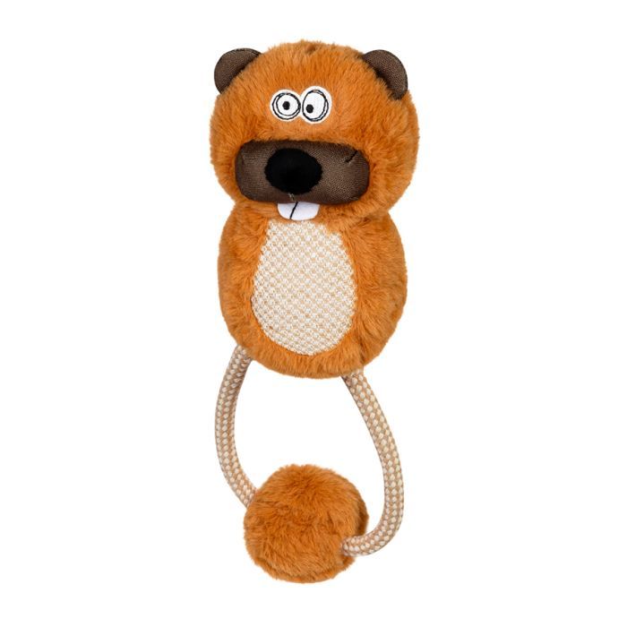 Игрушка для собак GiGwi Eco Friendz Бобер с веревкой 30 см (2247)