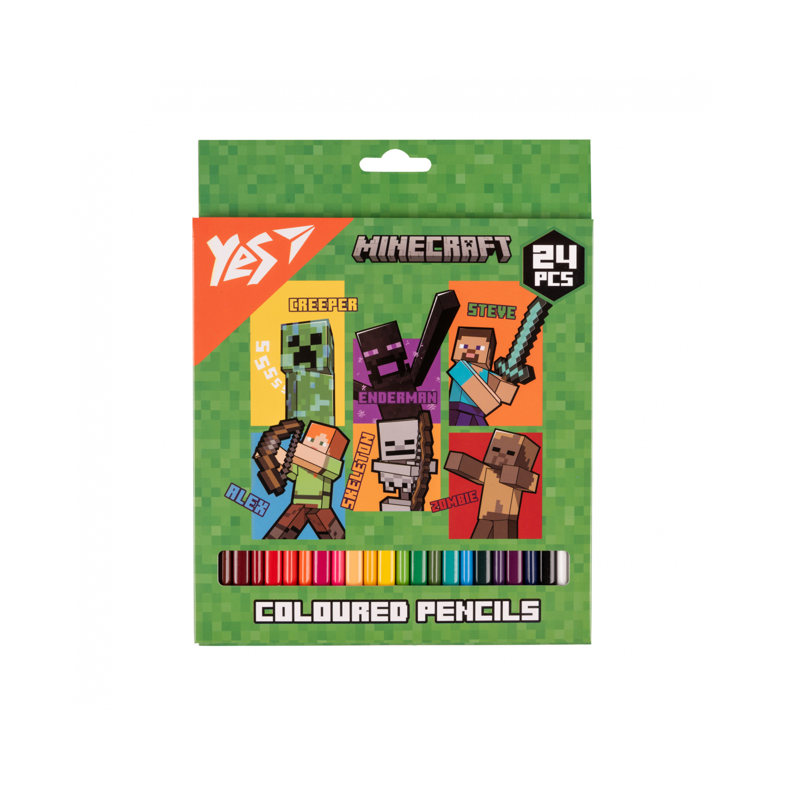 Карандаши цветные Yes 24 цветов Minecraft Heroes (290740)