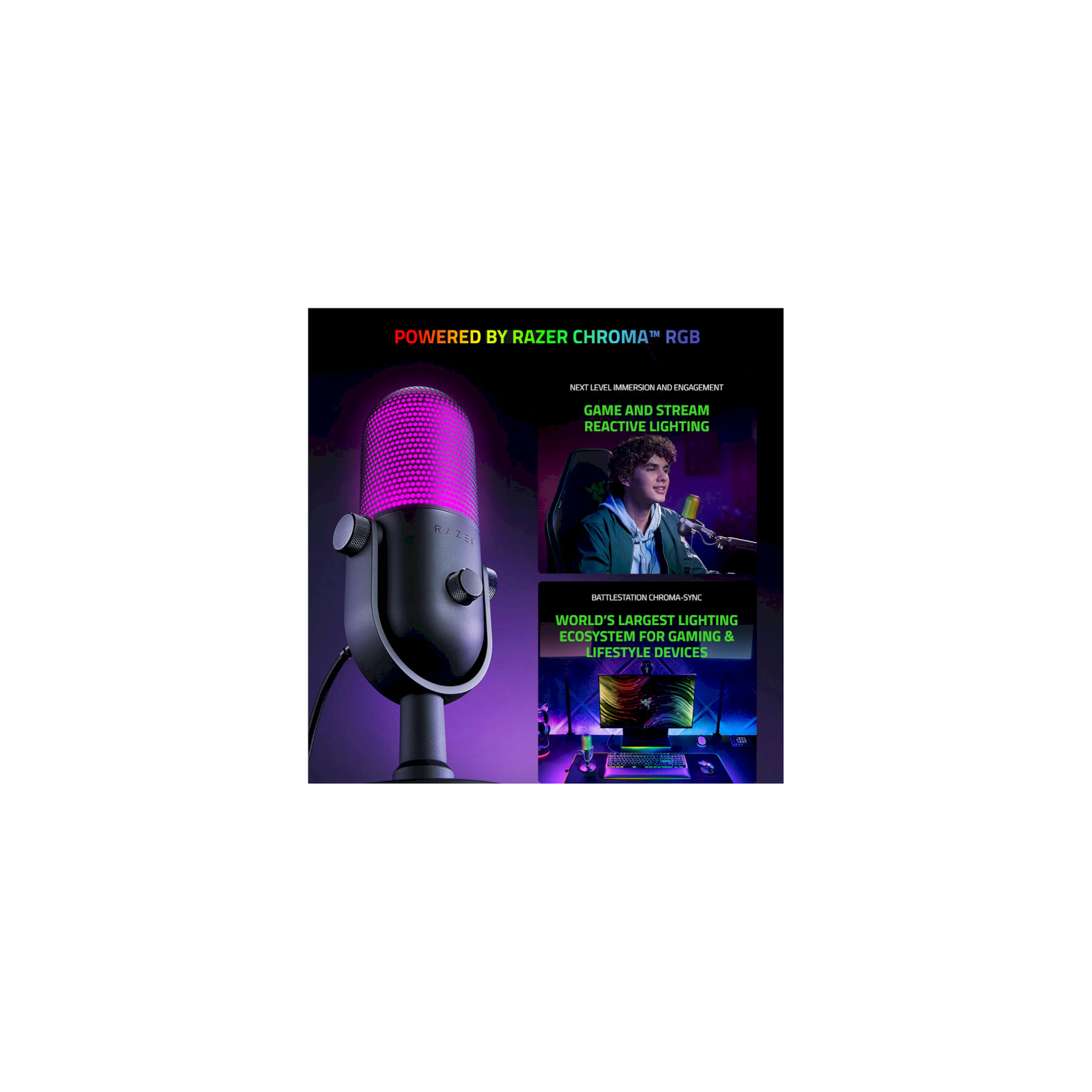 Микрофон Razer Seiren V3 Chroma Quartz (RZ19-05060300-R3M1) изображение 3