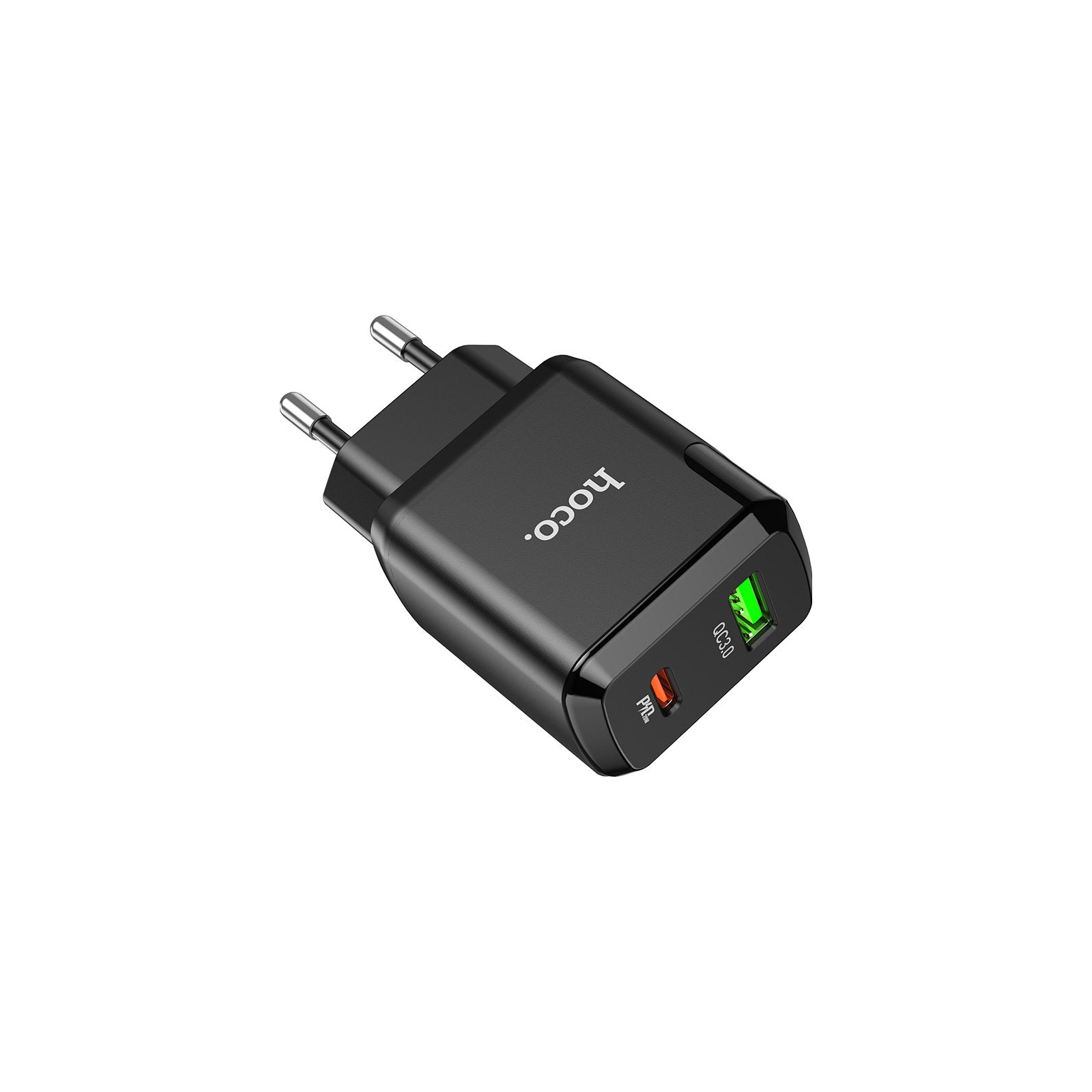 Зарядное устройство HOCO N5 Favor dual port PD20W+QC3.0 (cable C to iP) Black (6931474738912) изображение 5
