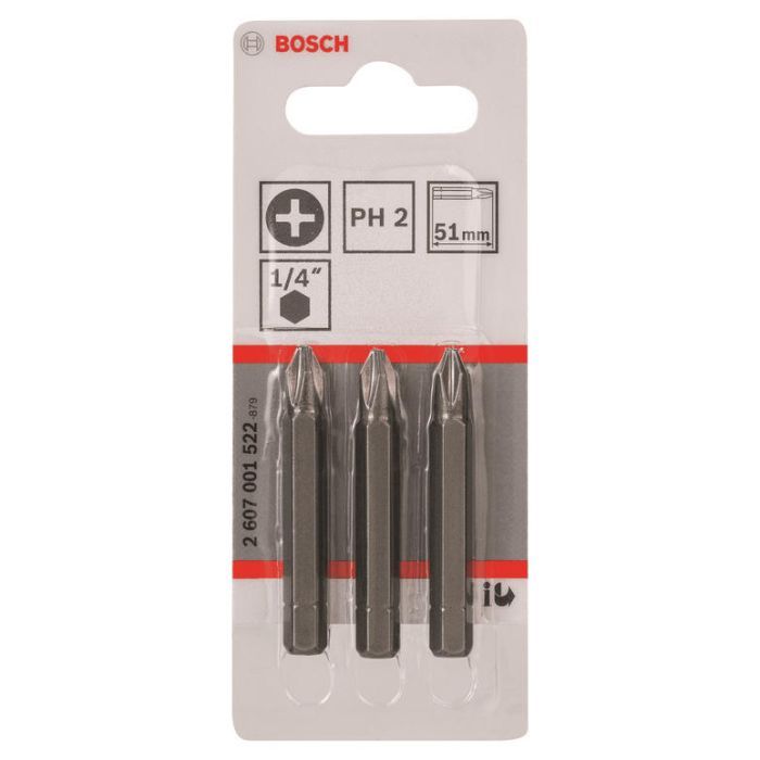 Набор бит Bosch Extra-Hart PH2, 51мм, 3шт (2.607.001.522)
