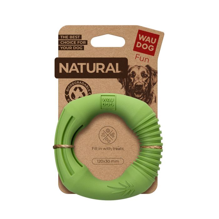 Игрушка для собак WAUDOG Fun Natural Кольцо 12 см зелёная (621218)