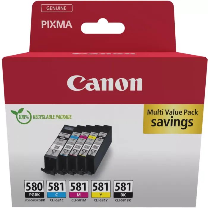 Картридж Canon PGI-580/CLI-581 BK,PBK,C,M,Y Multipack (2078C007) изображение 2