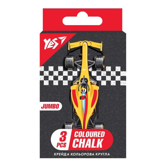 Мел Yes цветной Race legend 3 шт, JUMBO (400461)