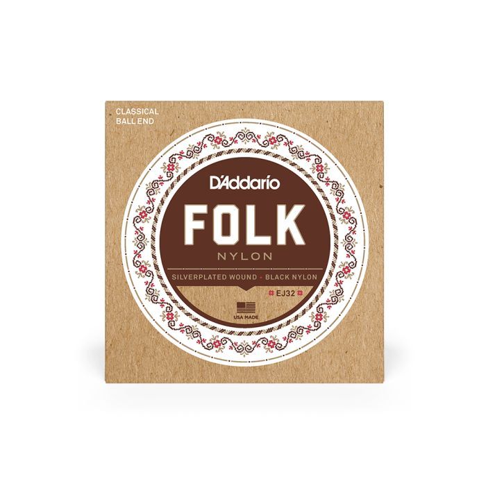 Струны для гитары D'Addario Folk Nylon Ball End Silver Wound / Black Treble (EJ32) изображение 3