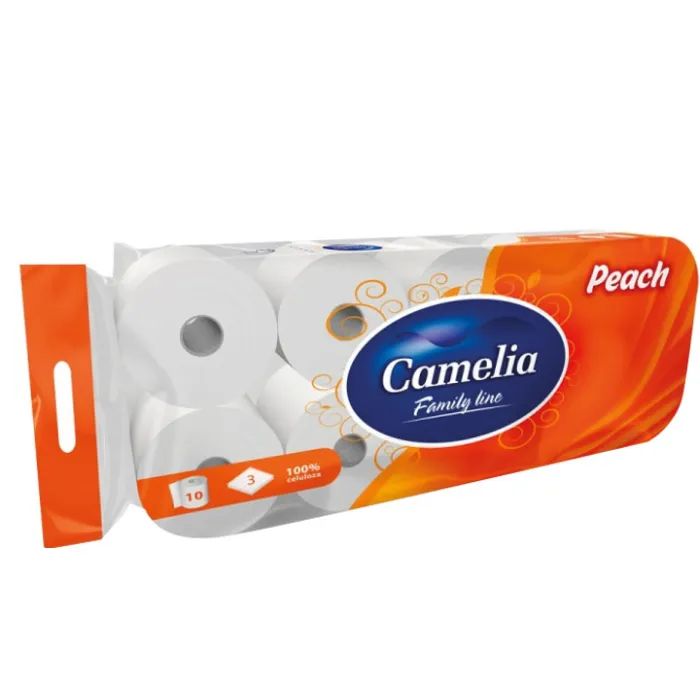 Туалетная бумага Camelia Персик 3 слоя 10 рулонов (8606111248038)