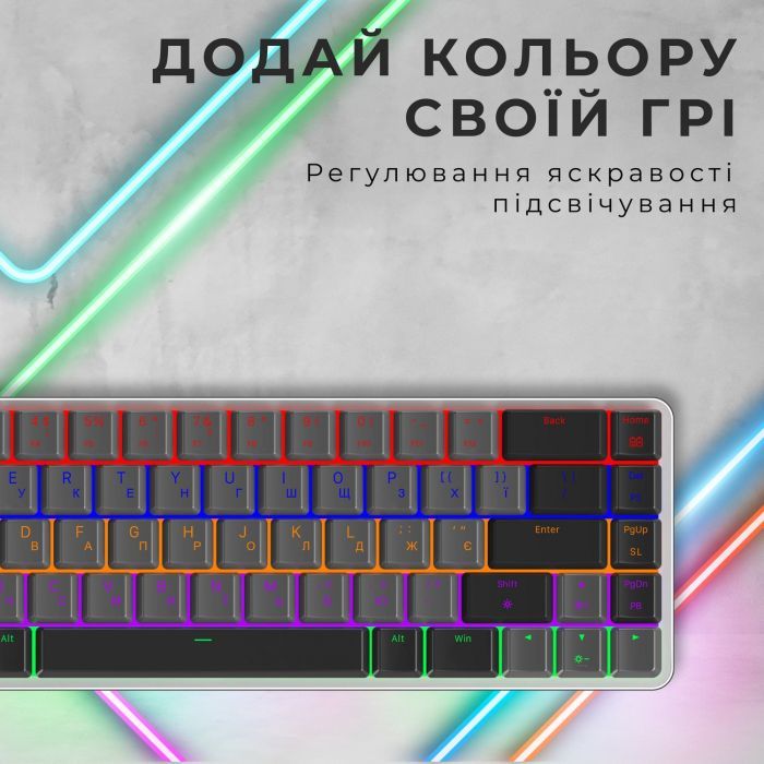 Клавіатура GamePro MK122R Red Swich Low Profile Wireless Dark Gray (MK122R) зображення 12