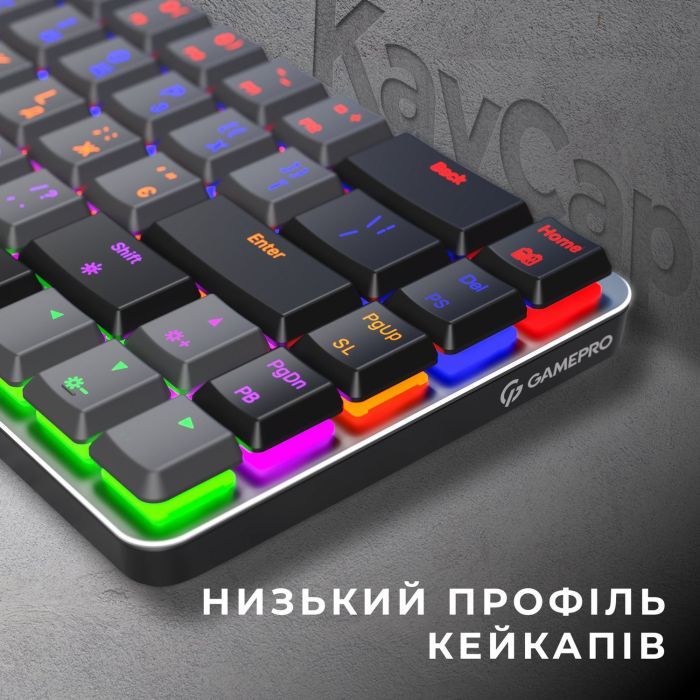Клавіатура GamePro MK122R Red Swich Low Profile Wireless Dark Gray (MK122R) зображення 5