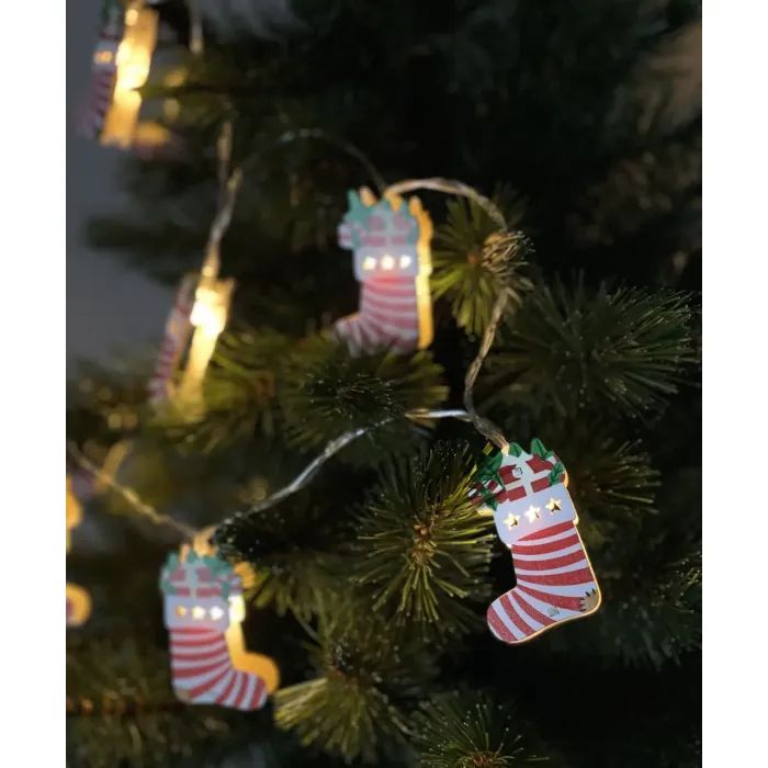Гирлянда Chomik Носок новогодний 1.65 м 10 LED Теплый белый (5900779854093) изображение 4