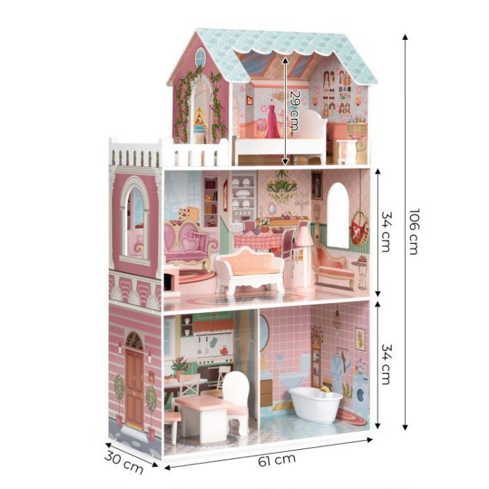 Ігровий набір Ecotoys Ляльковий будинок BIG Fresh Pink (D8112) зображення 2