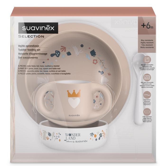 Набір дитячого посуду Suavinex Wonderland +6 міс. світло-рожевий (308808) зображення 7