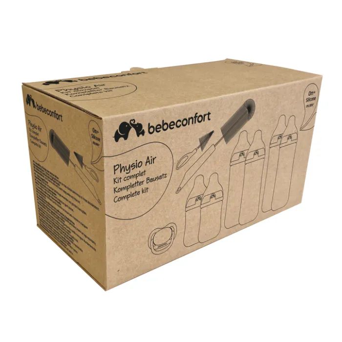 Набір для годування новонароджених Bebe Confort Physio Air Soft Sand 150 мл 270 мл х 2 шт 360 мл х 2 шт 2 шт з пустушкою та щіточкою (3101202500) зображення 3