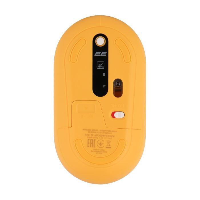 Мишка 2E MF300 PETSCATS&DOGS Silent Wireless/Bluetooth Yellow (2E-MF300WPETSYW) зображення 2