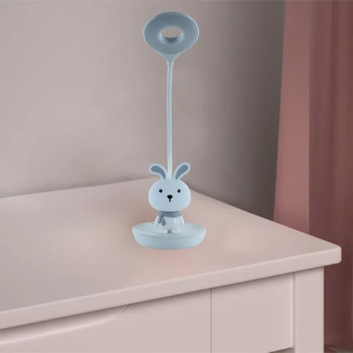 Настільна лампа Kite Bunny LED з акумулятором, блакитна (K24-492-1-3) зображення 6