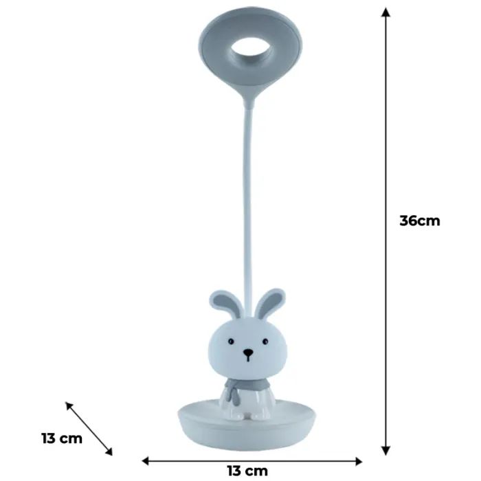Настільна лампа Kite Bunny LED з акумулятором, блакитна (K24-492-1-3) зображення 7
