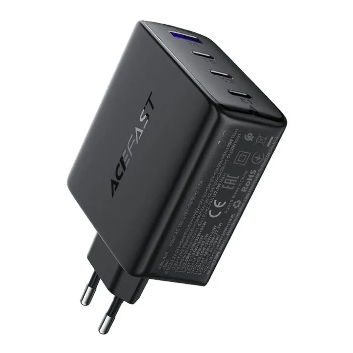 Зарядное устройство Acefast 4xUSB 100W (3xUSB-C+USB-A) Gan A94 Fast Charger Black (6974316283133)