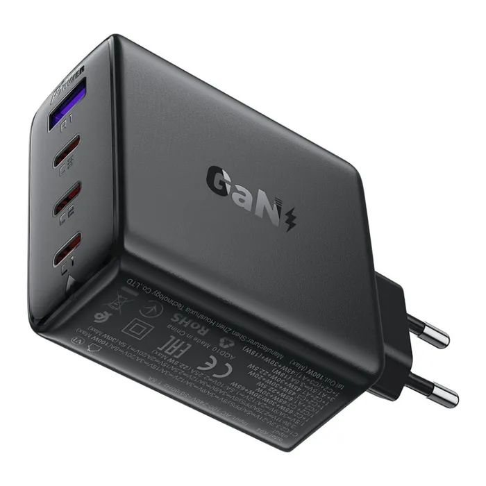 Зарядное устройство Acefast 4xUSB 100W (3xUSB-C+USB-A) Gan A94 Fast Charger Black (6974316283133) изображение 2