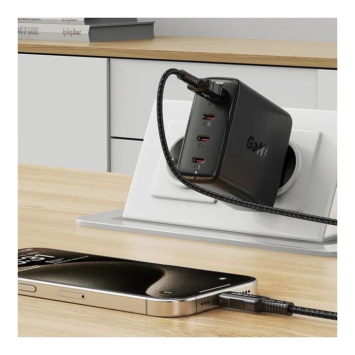 Зарядное устройство Acefast 4xUSB 100W (3xUSB-C+USB-A) Gan A94 Fast Charger Black (6974316283133) изображение 7
