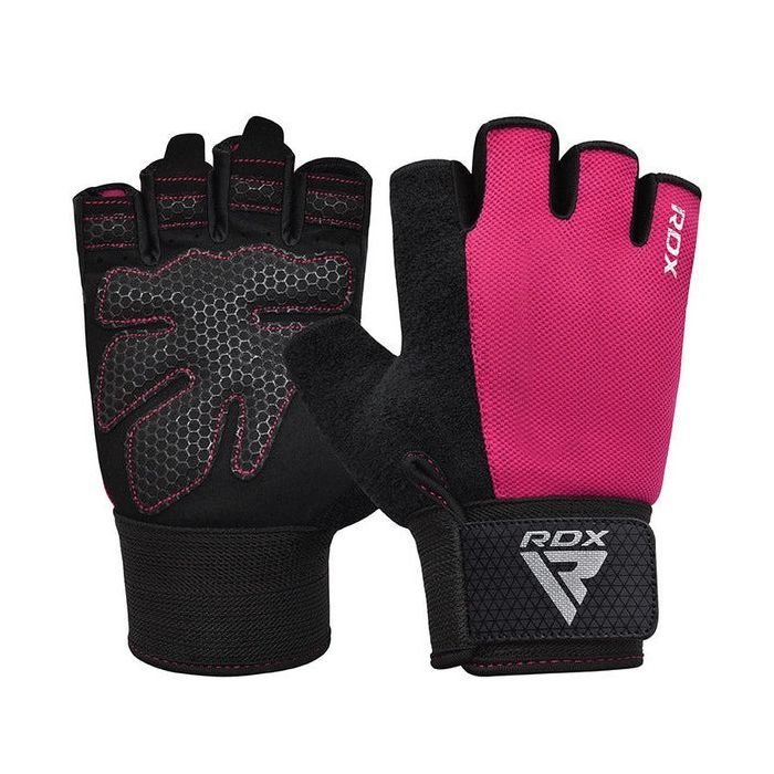 Перчатки для фитнеса RDX W1 Half Pink Plus M (WGA-W1HP-M+)