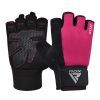 Перчатки для фитнеса RDX W1 Half Pink Plus M (WGA-W1HP-M+)